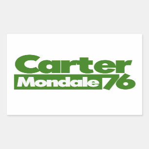 Carter Mondale 1976 Retro Politics Rectangular Sticker