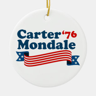 Carter Mondale Vintage Democrat 70s Election Ceramic Tree Decoration