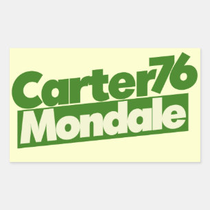 Carter Mondale Vintage Politics Rectangular Sticker