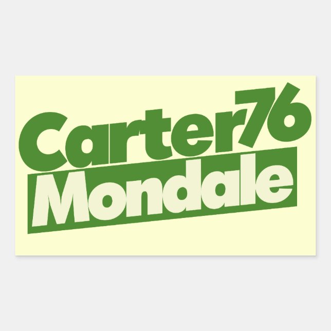 Carter Mondale Vintage Politics Rectangular Sticker (Front)