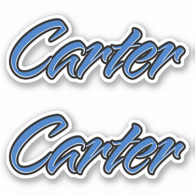 Carter name blue sticker Sticker Sticker Sticker (Front)