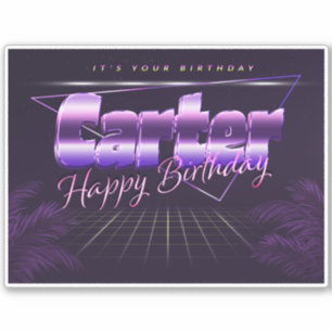 Carter Name First name lila retro Sticker Birthday