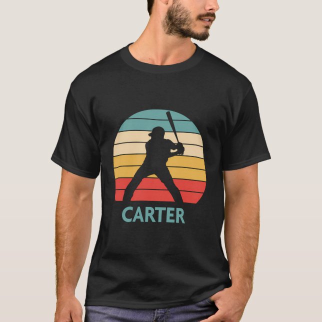 Carter Name Gift Personalised Baseball T-Shirt (Front)