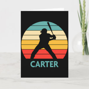 Carter Name Gift Personalized Baseball T Shirt Card
