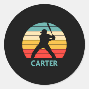 Carter Name Gift Personalized Baseball T Shirt Classic Round Sticker