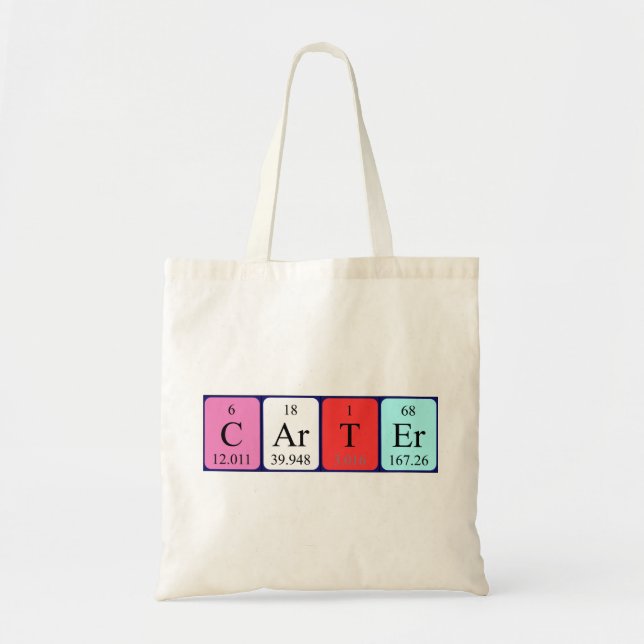 Carter periodic table name tote bag (Front)