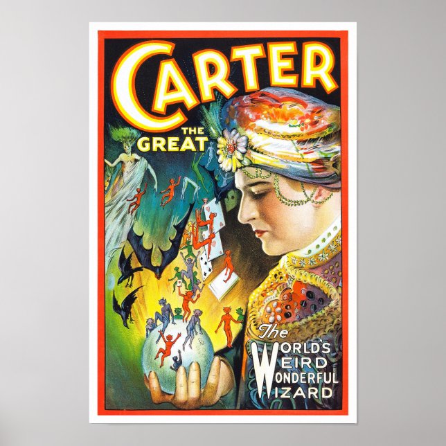 Carter The Great, 1927. Vintage Magician Poster (Front)