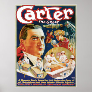 Carter The Great ~ The Saw Vintage Magic Act Poster