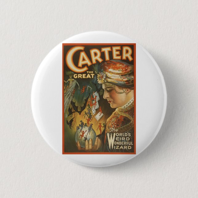 Carter the Great - The World's Weird Wizard 6 Cm Round Badge (Front)
