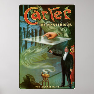 Carter The Mysterious ~  Vintage Magic Act Poster