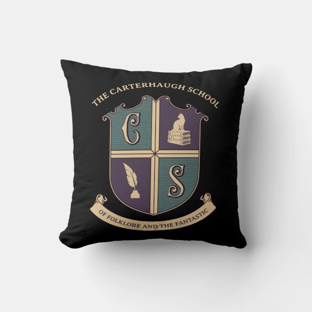 Carterhaugh School Logo Throw Pillow (Front)