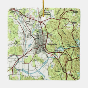 Cartersville Georgia Topo Ceramic Ornament
