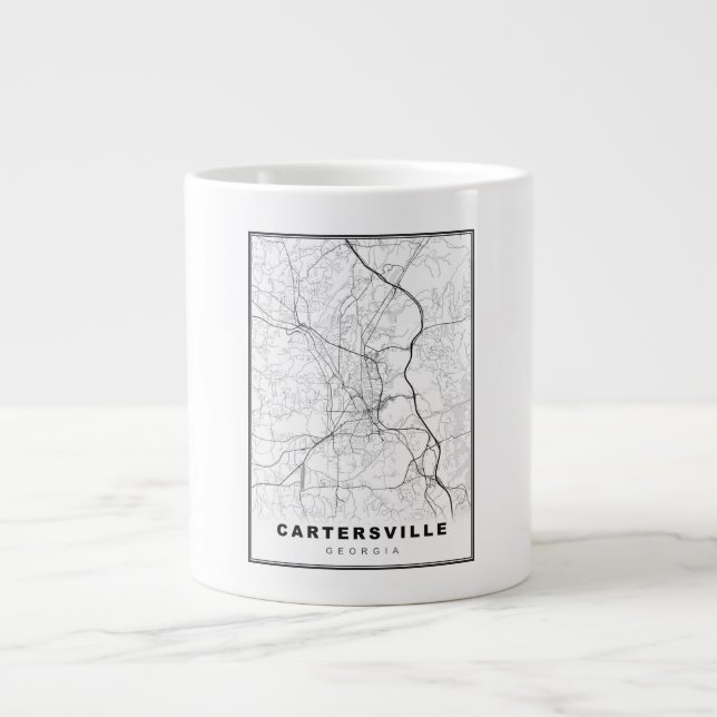 Cartersville Map Large Coffee Mug (Front)