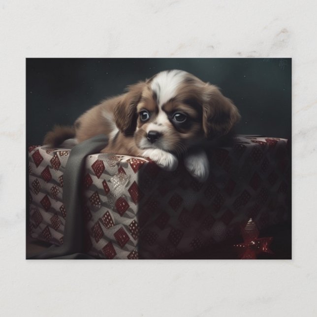 Cartes Postales Puppy Noël Postcard (Front)