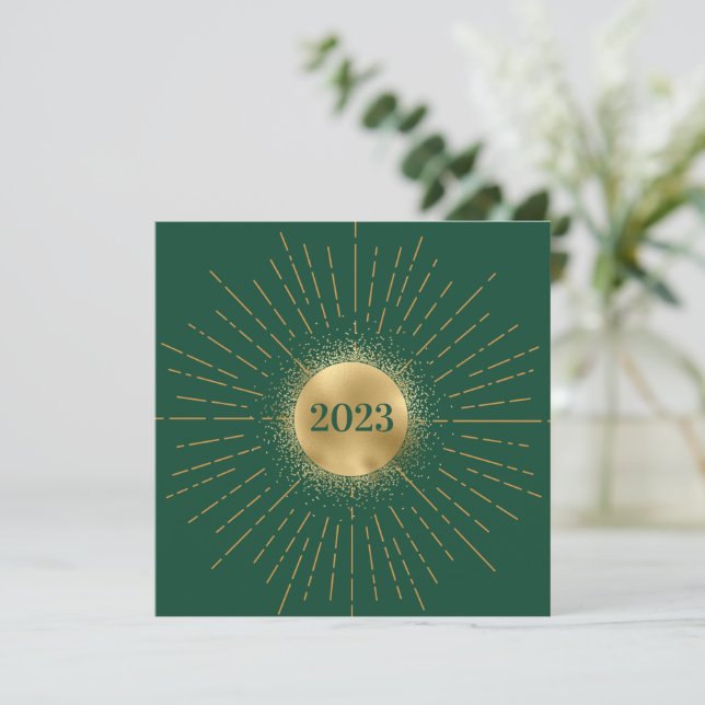 Cartes Pour Fêtes Annuelles Happy New Year Moderne Holiday Card (Standing Front)