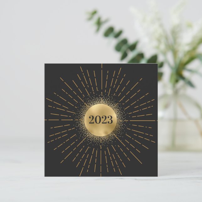 Cartes Pour Fêtes Annuelles Happy New Year Moderne Holiday Card (Standing Front)