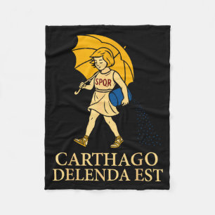 Carthago Delenda Est Funny Roman History Attire (s Fleece Blanket