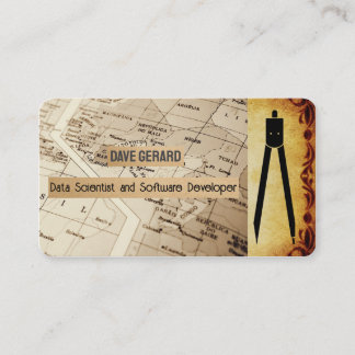 Cartographer studio development Premium Silk Paper Business Card
