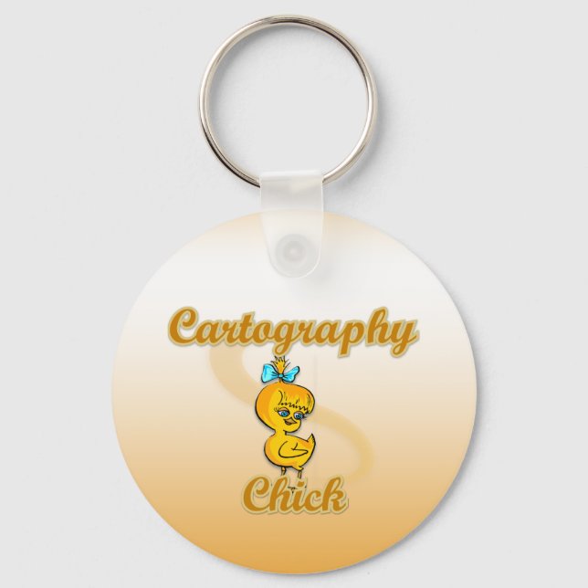 Cartography Chick Key Ring (Front)