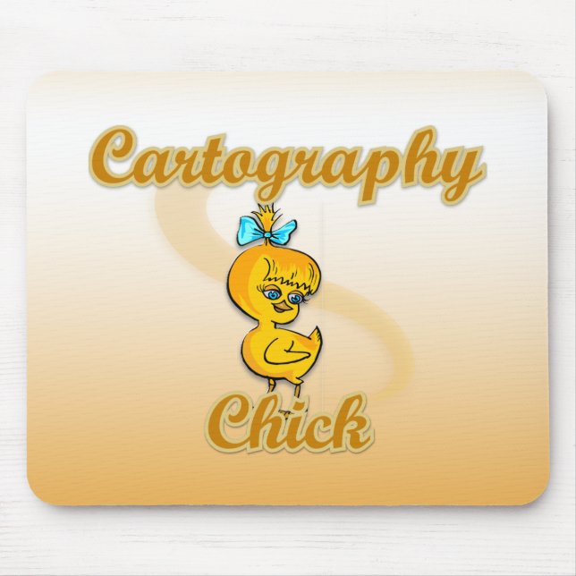 Cartography Chick Mouse Mat (Front)