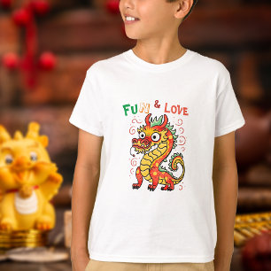 Carton Dragon Chinese New Year Fun Fu Kids Gift T-Shirt
