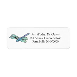 Carton Dragonfly Return Address Labels Stickers