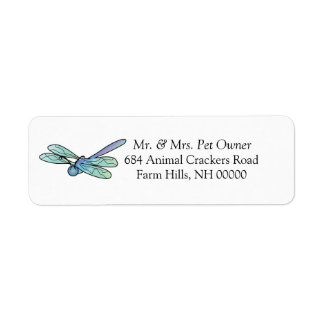 Carton Dragonfly Return Address Labels Stickers