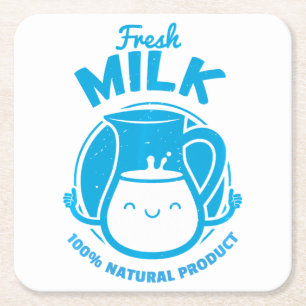 Carton Of Milk Jug Match Cookie Halloween Costume Square Paper Coaster