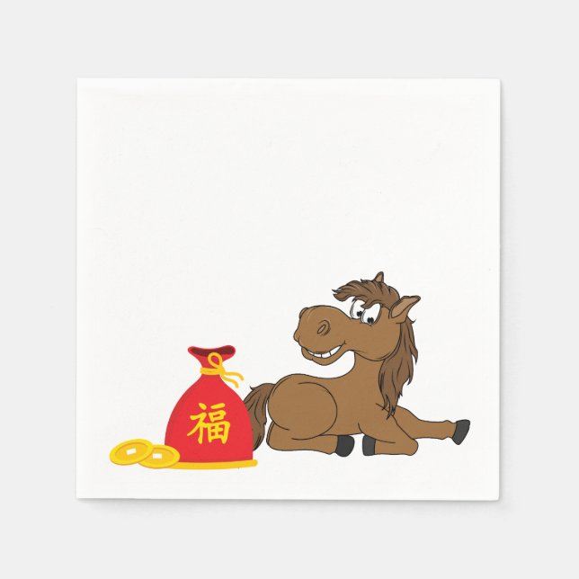 Cartoon 2026 Chinese New Year of Horse Napkin (Front)