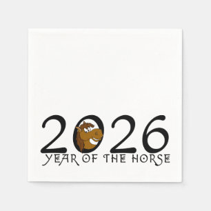 Cartoon 2026 Chinese New Year of Horse Napkin