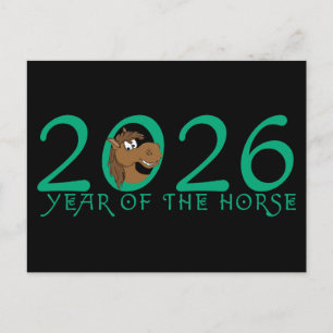 Cartoon 2026 Chinese New Year of Horse Postcard