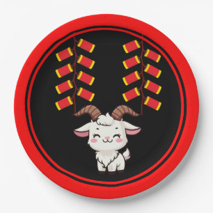 Cartoon 2027 Chinese New Year of Goat Paper Plate