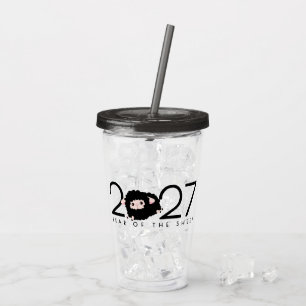 Cartoon 2027 Chinese New Year of Sheep Acrylic Tumbler