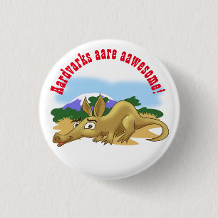 Cartoon Aardvark 3 Cm Round Badge