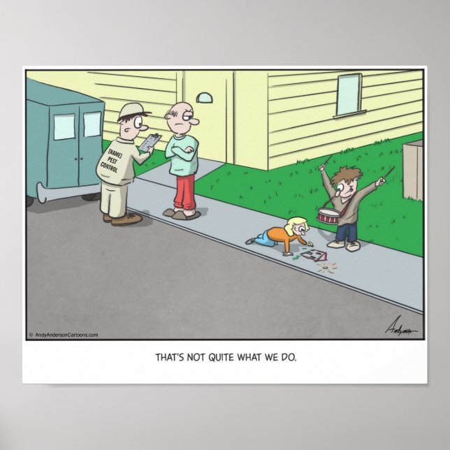 Cartoon about pest control personalised poster (Front)