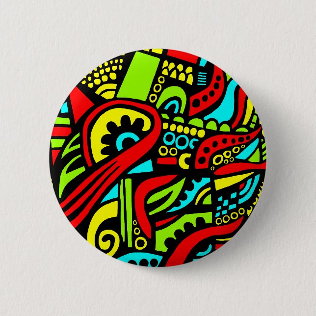 Cartoon Abstract 6 Cm Round Badge (Front)