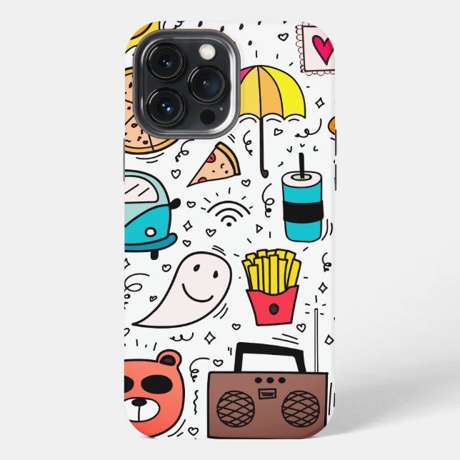 Cartoon Abstract Art iPhone Case (Back)