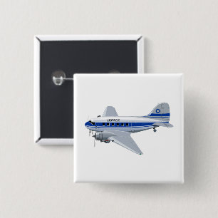 Cartoon aeroplane 15 cm square badge