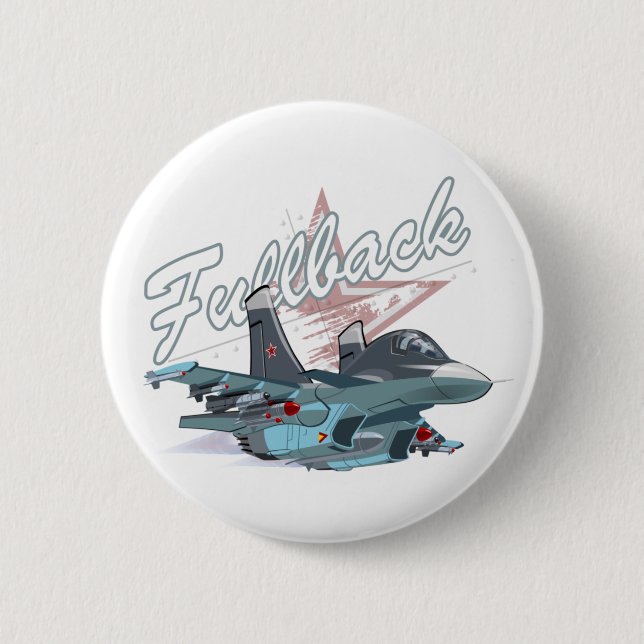 Cartoon aeroplane 6 cm round badge (Front)