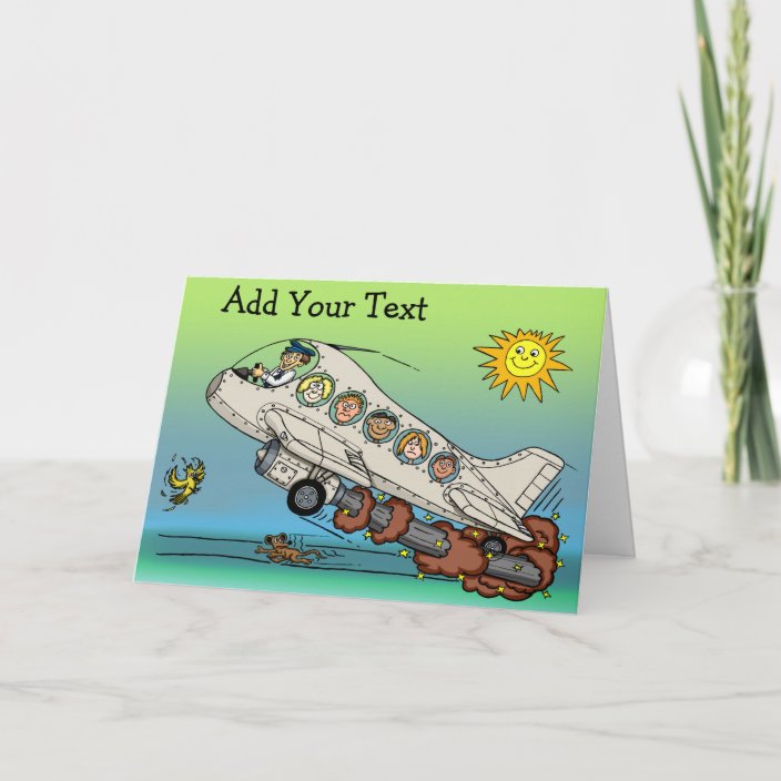 Cartoon Aeroplane Card | Zazzle.co.uk