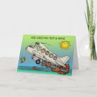Cartoon Aeroplane Card