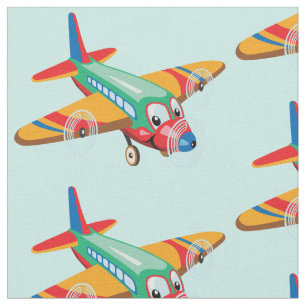 cartoon aeroplane fabric