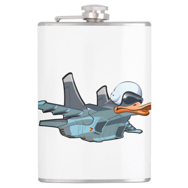 Cartoon aeroplane hip flask (Front)