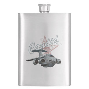 Cartoon aeroplane hip flask