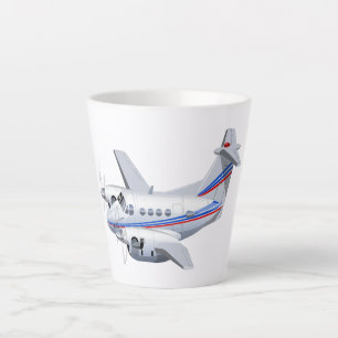 Cartoon aeroplane latte mug