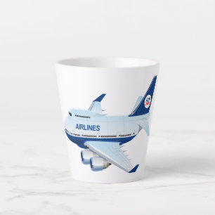 Cartoon aeroplane latte mug