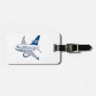 Cartoon aeroplane luggage tag