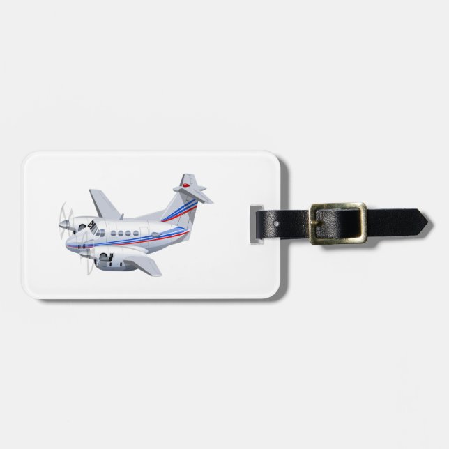 Cartoon aeroplane luggage tag (Front Horizontal)