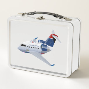 Cartoon aeroplane metal lunch box