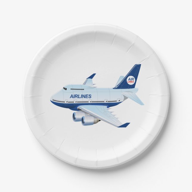 Cartoon aeroplane paper plate (Front)